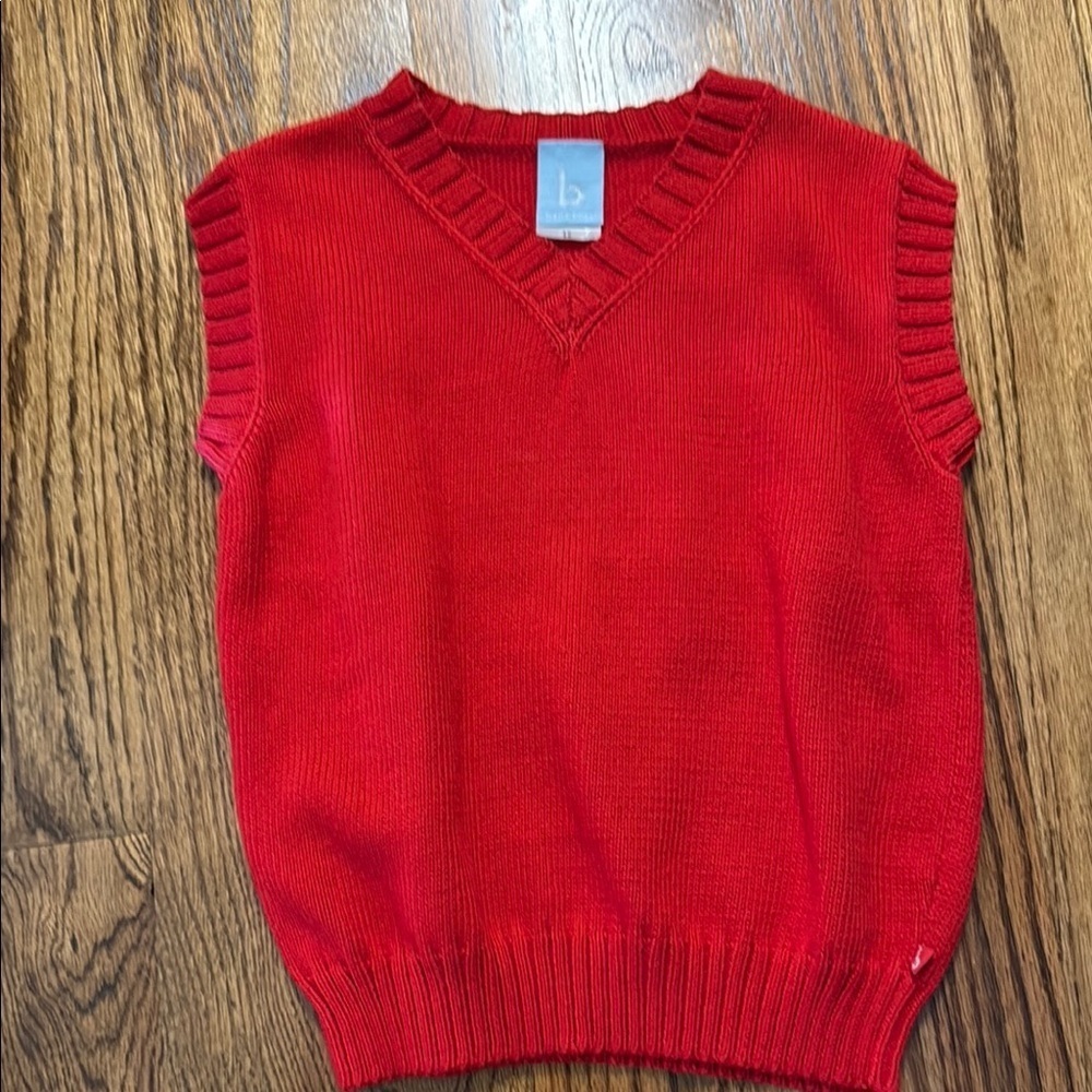 Bella Bliss boys red V-neck sweater vest size 12 NWOT